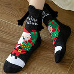 Medias de Navidad Autumn Winter Cotton Magnet Lodestone Hand Tube Socks