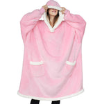 Fleece Oversized Hoodie Blanket Winter Warm Home Clothes Women Men Oversized Pullover With Pockets