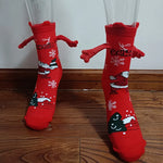 Medias de Navidad Autumn Winter Cotton Magnet Lodestone Hand Tube Socks