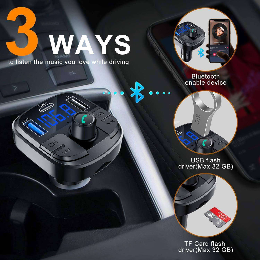 Car Mp3 Bluetooth Player Double USB Charger - EX-STOCK CANADA