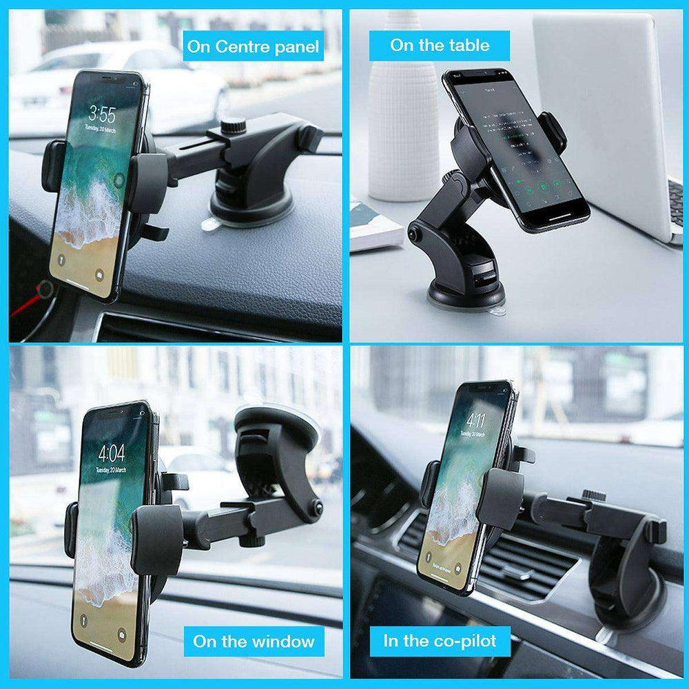 Car Phone Holder Long Rod Telescopic Car Dashboard Suction Cup Type - EX-STOCK CANADA
