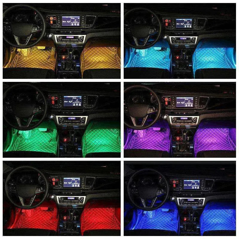 Car RGB Strip Lights: Wireless Music Control, Waterproof LED, Remote. - EX-STOCK CANADA