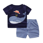 Cartoon Clothing Baby Boy Summer Clothes T-shirt Baby Girl Casual Clothing Sets - EX-STOCK CANADA