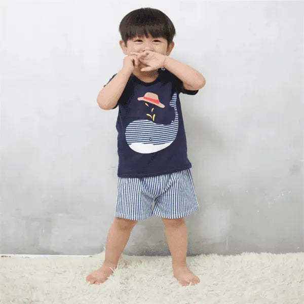 Cartoon Clothing Baby Boy Summer Clothes T-shirt Baby Girl Casual Clothing Sets - EX-STOCK CANADA