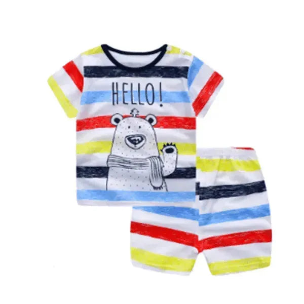 Cartoon Clothing Baby Boy Summer Clothes T-shirt Baby Girl Casual Clothing Sets - EX-STOCK CANADA