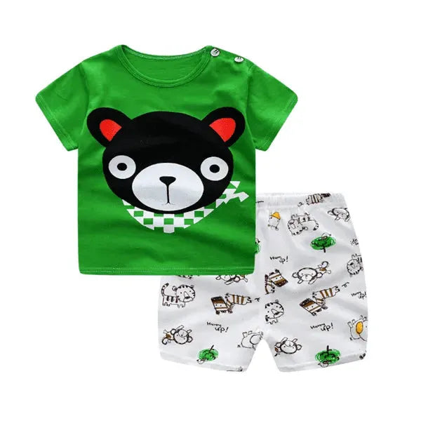 Cartoon Clothing Baby Boy Summer Clothes T-shirt Baby Girl Casual Clothing Sets - EX-STOCK CANADA