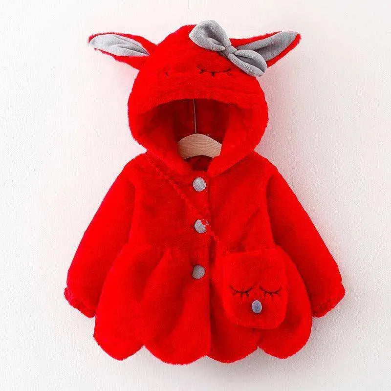 Cartoon Coat Hooded Baby Girl Toddler Fur - EX-STOCK CANADA