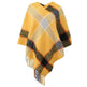 Cashmere Contrast Color Striped Cape Knitted Tassel Scarf - EX-STOCK CANADA