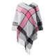 Cashmere Contrast Color Striped Cape Knitted Tassel Scarf - EX-STOCK CANADA