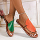 Casual Color-matching Clip-toe Sandals Summer Outdoor Personalized Flat Flip Flop Slippers For Women. - EX-STOCK CANADA