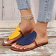 Casual Color-matching Clip-toe Sandals Summer Outdoor Personalized Flat Flip Flop Slippers For Women. - EX-STOCK CANADA