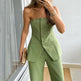 Casual Fashion Tailored Suit Button Graceful Tube Top Suit Pants - EX-STOCK CANADA