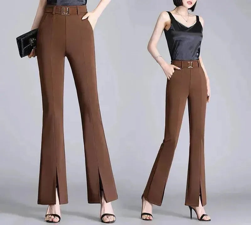 Casual High-Waisted Wide-Leg Cropped Pants for Women - EX-STOCK CANADA