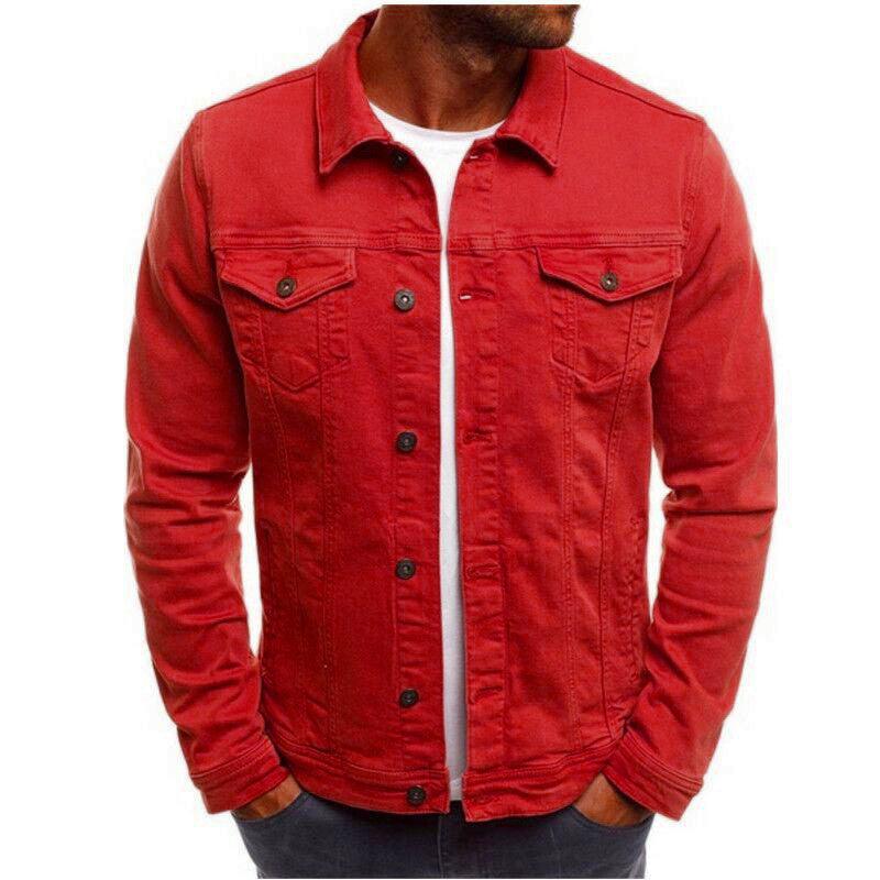 Casual Men Jacket Denim Button Shirt - EX-STOCK CANADA