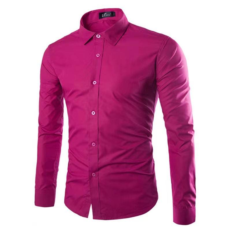 Casual Polo Collar Ironing Free Long Sleeves Shirt For Men - EX-STOCK CANADA