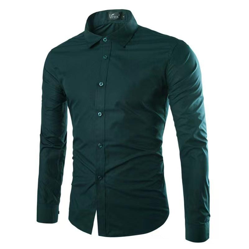 Casual Polo Collar Ironing Free Long Sleeves Shirt For Men - EX-STOCK CANADA