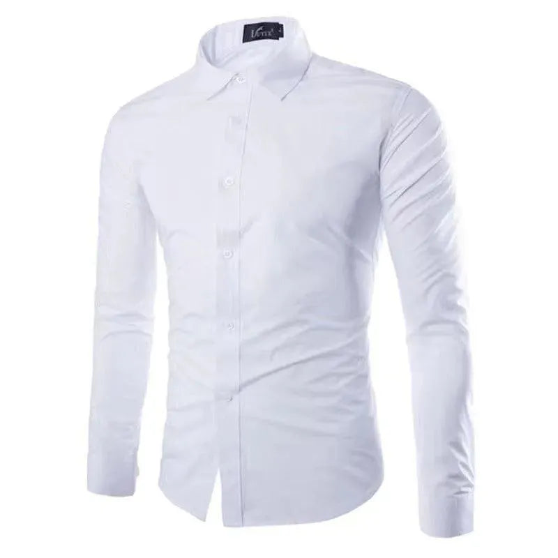 Casual Polo Collar Ironing Free Long Sleeves Shirt For Men - EX-STOCK CANADA