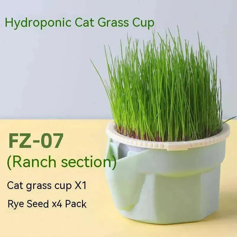 Cat Grass Cup Soilless Hydroponic Seed Spit Hair Ball Snacks - EX-STOCK CANADA