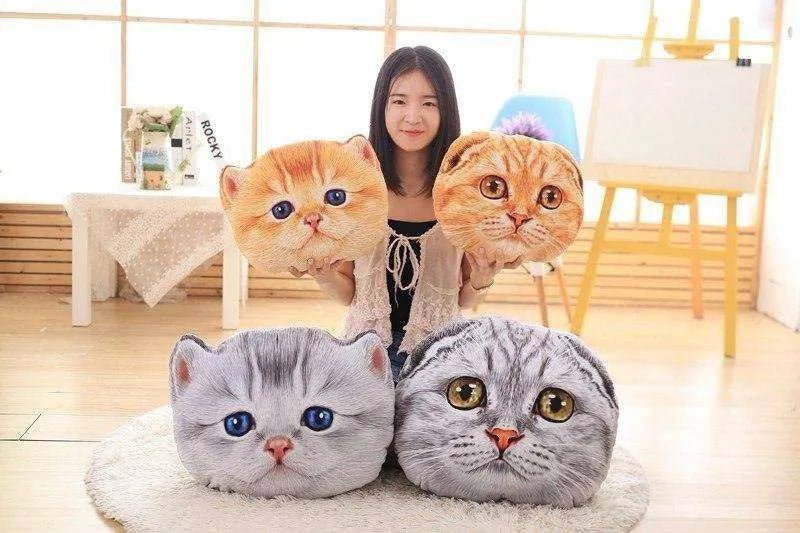 Cat Pillow Car Cushion Cute Cat Shape Nap Seat Plush Toy - EX-STOCK CANADA