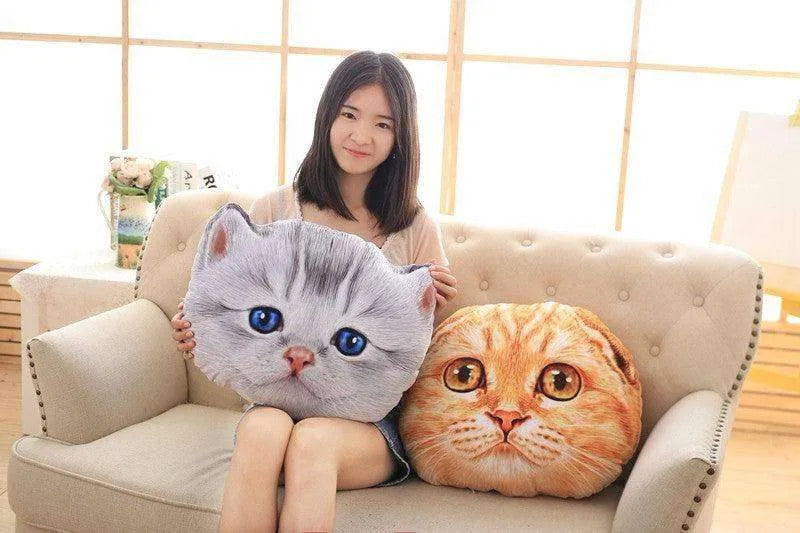 Cat Pillow Car Cushion Cute Cat Shape Nap Seat Plush Toy - EX-STOCK CANADA