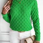 Pullover Round Neck Long Sleeves Knitwear Cashmere sweater Top women