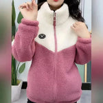 Chaqueta de lana de moda de moda cría de invierno espesado