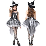 Halloween Mesh Camisole Witch dress costume set Party Performance Costume