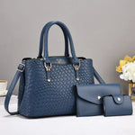 Woven Texture Three-piece Set Large Capacity One Shoulder Combination Bags women