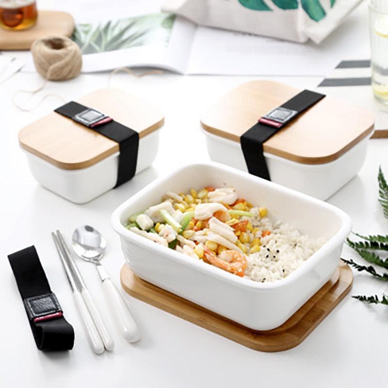 Ceramic Japanese refrigerator storage box fruit box microwave lunch box lunch box with lid - EX-STOCK CANADA