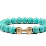 Turquoise Energy Gun Black Electroplated Alloy Beaded Bracelet