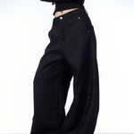 Stitching Machete Casual Pants Women's Wide-leg Trousers