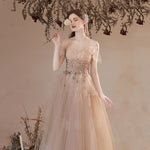 Champagne-colored Host Starry Sky Toasting Dress With Strapless - EX-STOCK CANADA