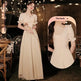 Champagne Wedding Bridesmaid Long Summer Dress - EX-STOCK CANADA