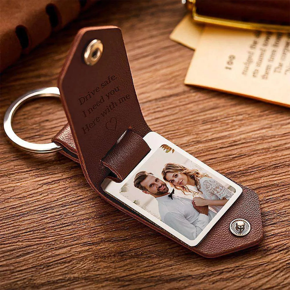 Chick & Unique Leather Photo Stainless steel UV Color Printed Keychain - EX-STOCK CANADA