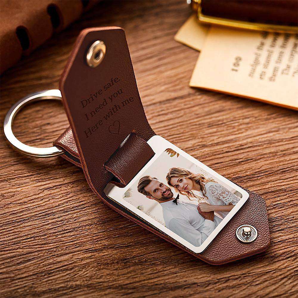 Chick & Unique Leather Photo Stainless steel UV Color Printed Keychain - EX-STOCK CANADA
