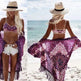 Chiffon Beach Resort Wear Purple Orientation Flower Beach Bikini - EX-STOCK CANADA