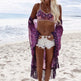 Chiffon Beach Resort Wear Purple Orientation Flower Beach Bikini - EX-STOCK CANADA