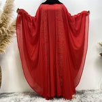 Chiffon Hot Drill Bat Sleeve Arab Robe - EX-STOCK CANADA