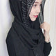 Chiffon Silver Diamond Fashion Arab Scarf - EX-STOCK CANADA