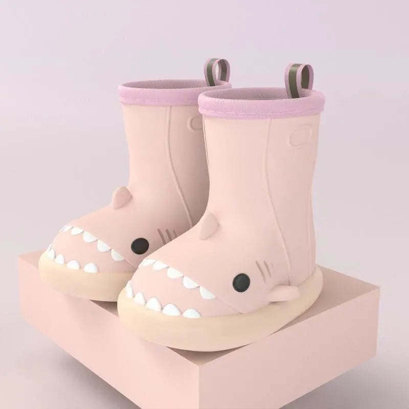 Children Boys Girls Cute Cartoon Waterproof Shoes Safety Rubber Shark Slippers Kids Rain Boots - EX-STOCK CANADA