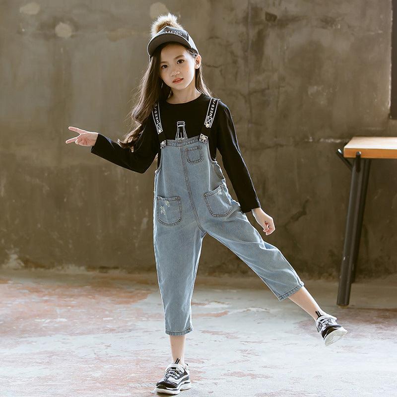 Children Jeans Denim Strap Romper Jumpsuit Pant - EX-STOCK CANADA