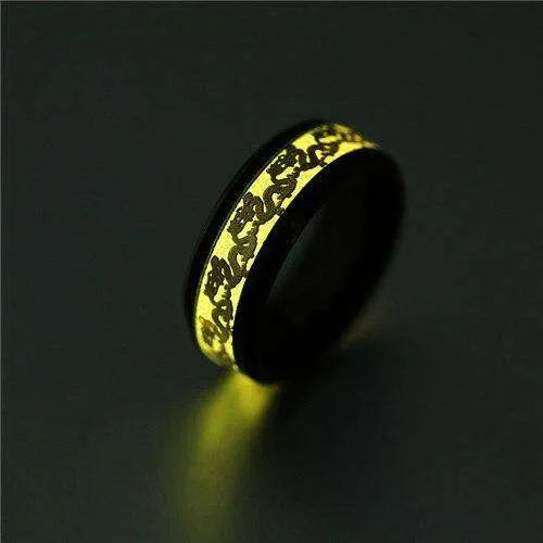 Chinese national dragon pattern blue fluorescent ring - EX-STOCK CANADA