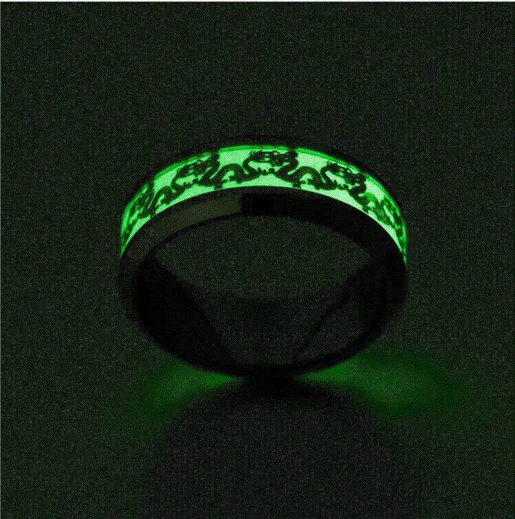 Chinese national dragon pattern blue fluorescent ring - EX-STOCK CANADA