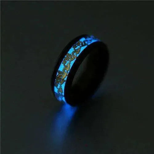 Chinese national dragon pattern blue fluorescent ring - EX-STOCK CANADA