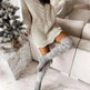 Christmas Knitted Cotton Woolen Thigh-High Deer Socks - EX-STOCK CANADA