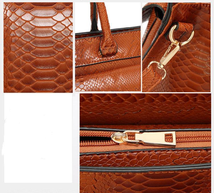 Classy European and American Women's Snake Print Zipper Handbag - EX-STOCK CANADA