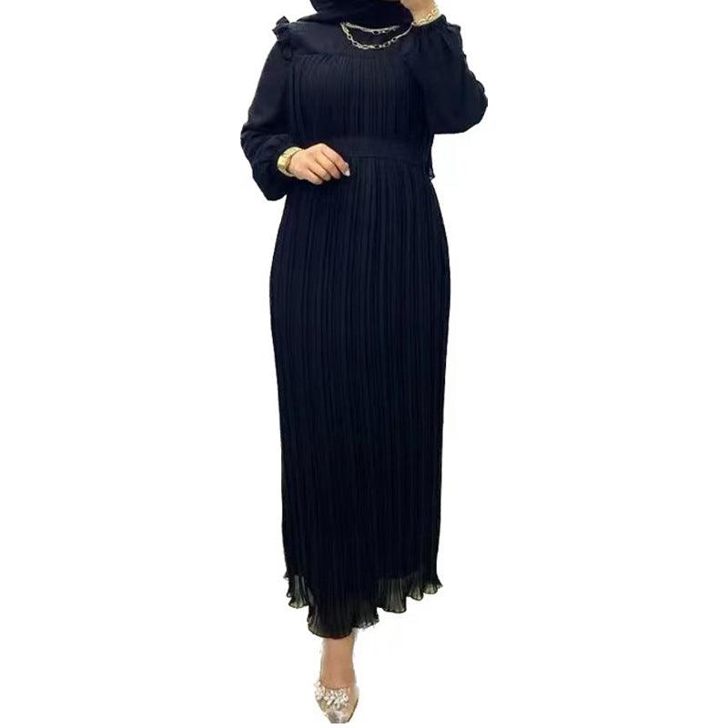 Classy Solid Color Turtleneck With Loose Dress for Arab Dubai Turkey Middle East Women - EX-STOCK CANADA
