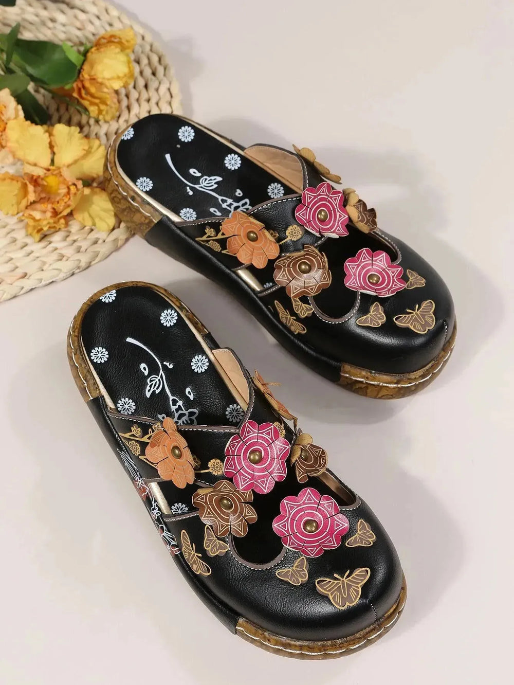 Closed-toe Women Non-slip Floral Slippers - EX-STOCK CANADA