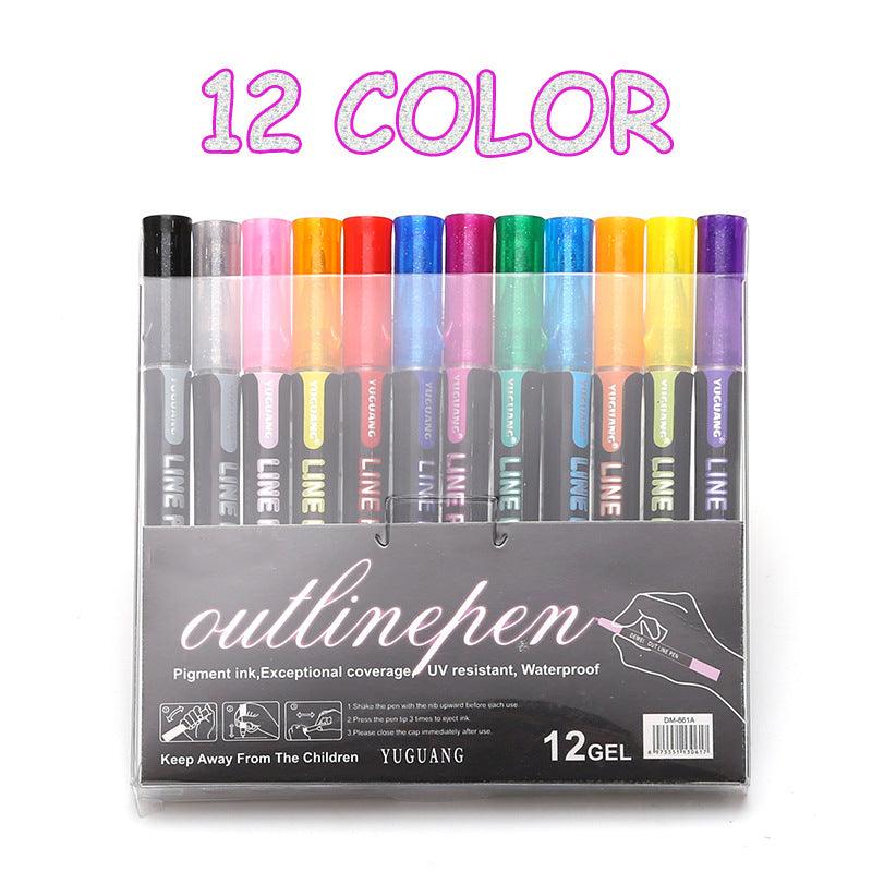 Color Double Line Signature Highlighter Pen And Drawn - EX-STOCK CANADA