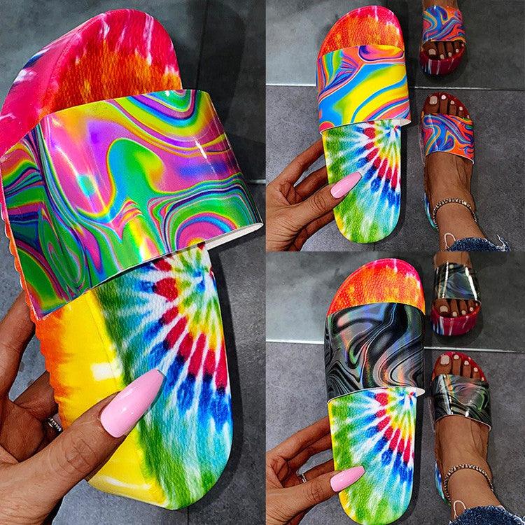 Color Printing Plus Size Slippers Women Platform Sandals And Slippers Beach Shoes Women - EX-STOCK CANADA